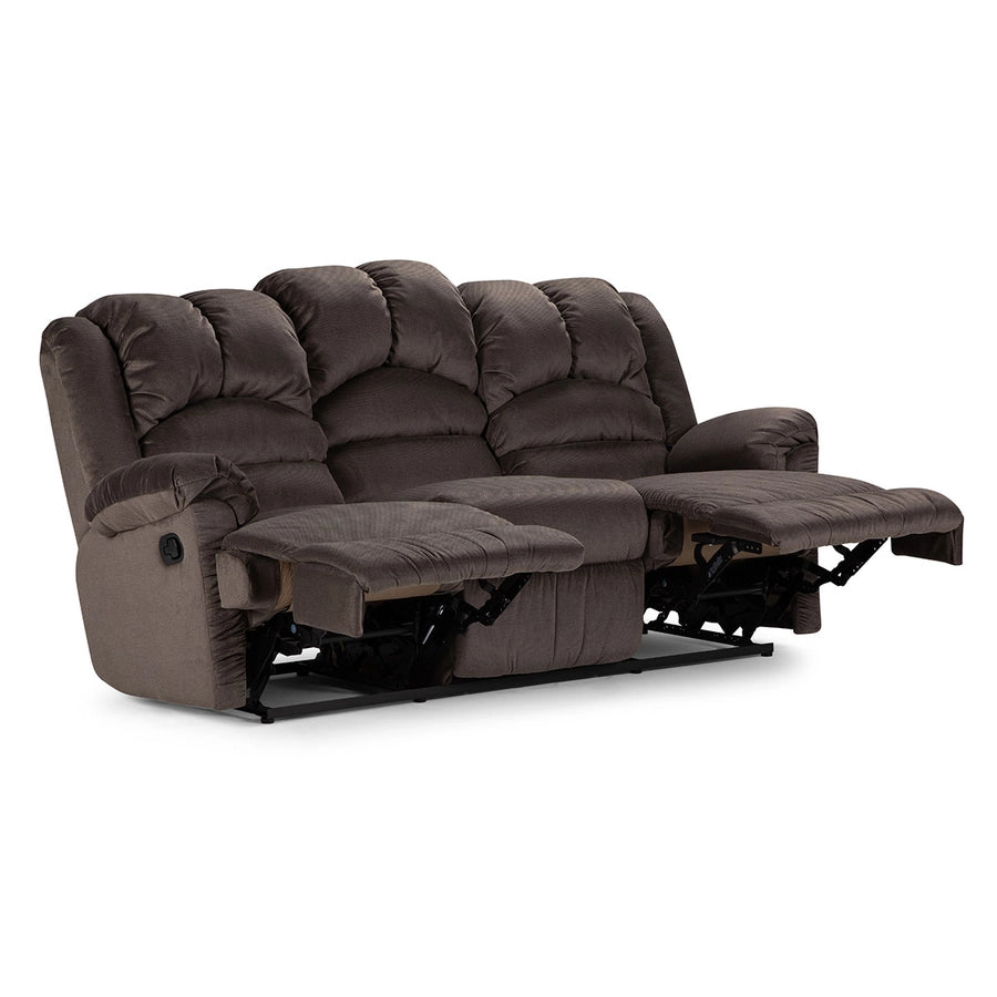 Sofá Reclinable Jarrie Tela Chex Manual 3 Cuerpos Gris