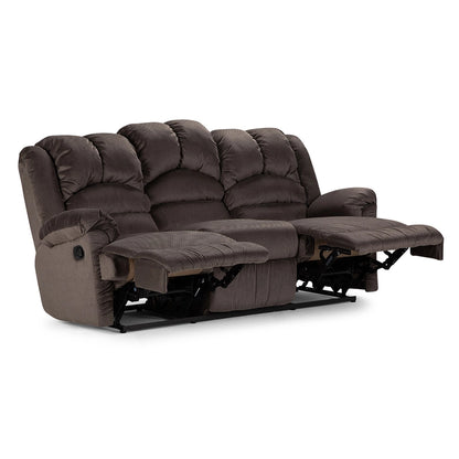 Sofá Reclinable Jarrie Tela Chex Manual 3 Cuerpos Gris