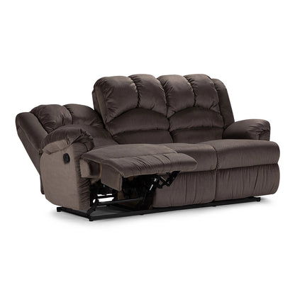 Sofá Reclinable Jarrie Tela Chex Manual 3 Cuerpos Gris