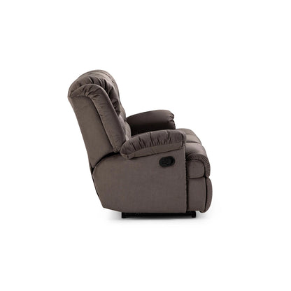 Sofá Reclinable Jarrie Tela Chex Manual 3 Cuerpos Gris