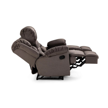 Sofá Reclinable Jarrie Tela Chex Manual 3 Cuerpos Gris