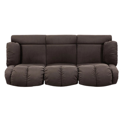 Sofá Reclinable Jarrie Tela Chex Manual 3 Cuerpos Gris