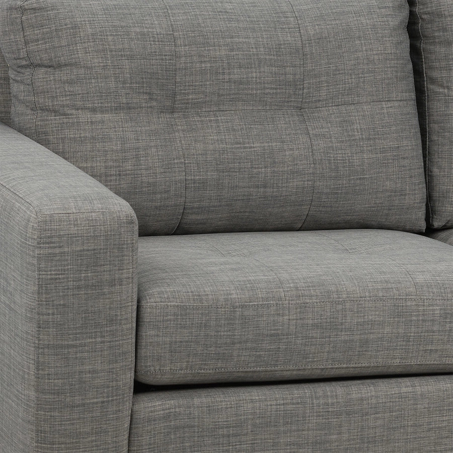 Sofá Mira Tela 2 cuerpos Gris