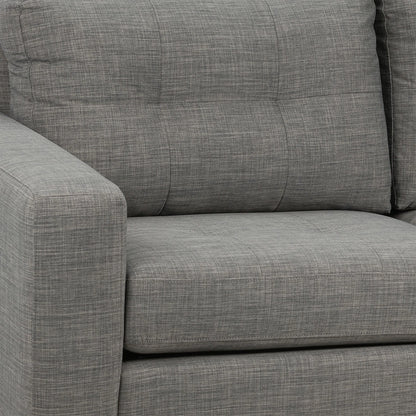 Sofá Mira Tela 2 cuerpos Gris