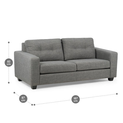 Sofá Mira Tela 2 cuerpos Gris