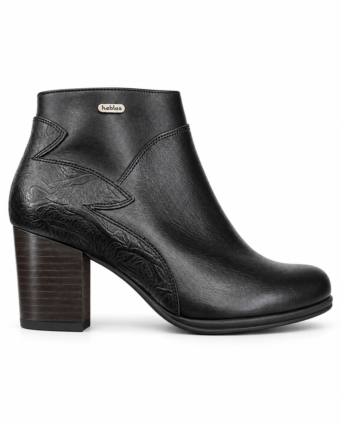 Botin Mujer Cuero Negro