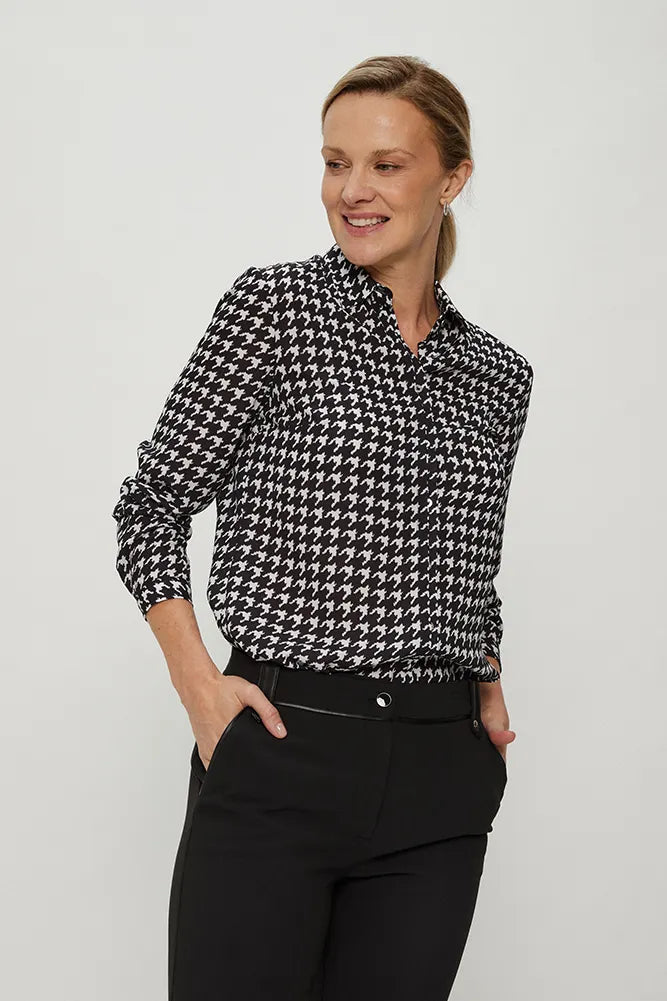 Blusa Mujer Estampada Negro