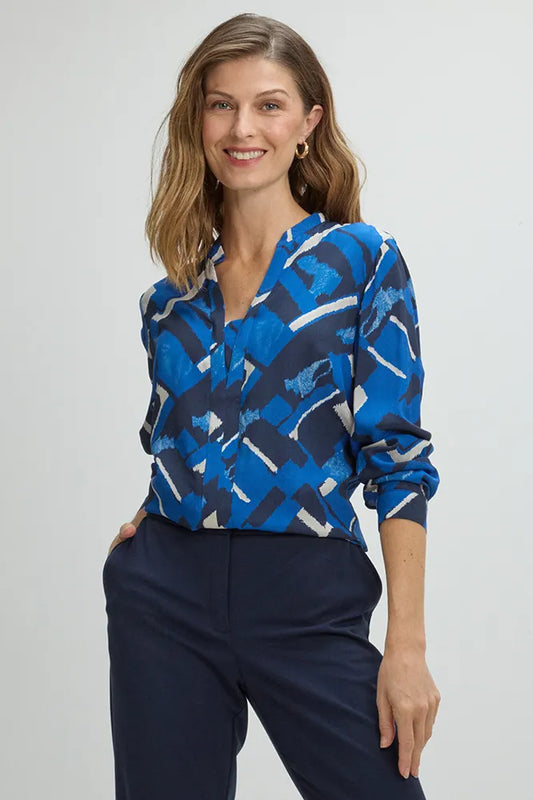 blusa-mujer-estampada-cuello-mao-azul-marino