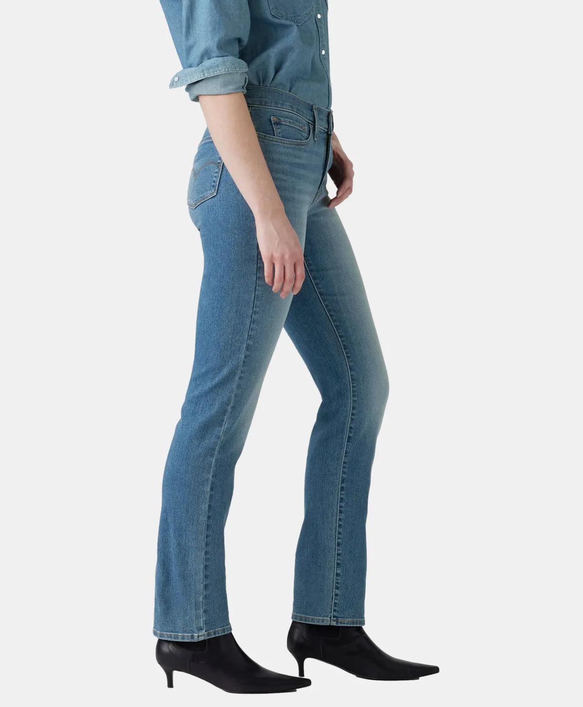 Jeans Mujer Levi's 314 Shaping Straight Celeste clasico