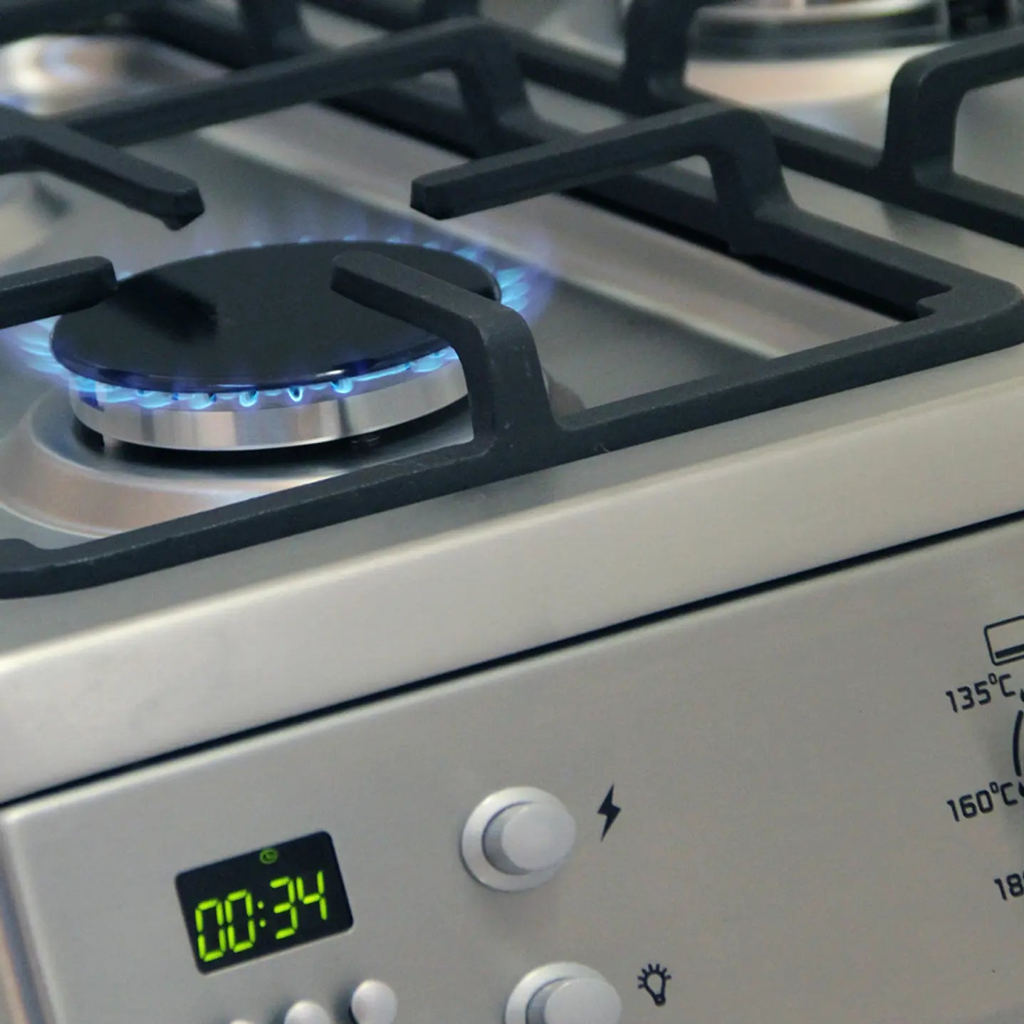 Cocina 4 Quemadores con Horno – Acero Inoxidable