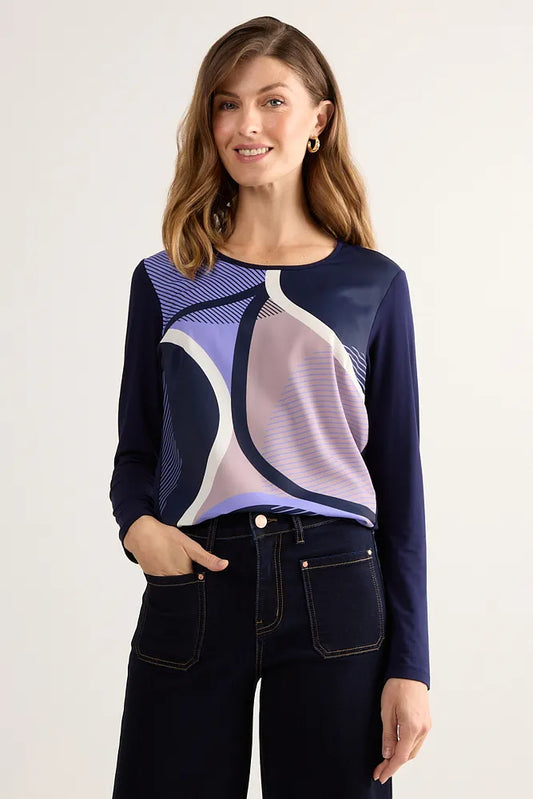 polera-mujer-doble-tela-estampada-azul
