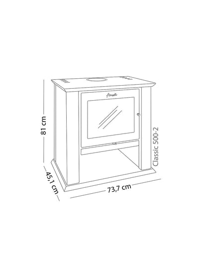 Estufa a Leña Amesti Classic 500 Rojo