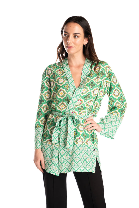 Blusa Mujer Kimono Provence Verde