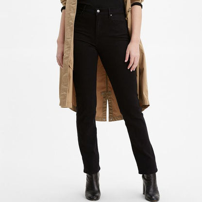 Jeans Mujer High-Rise Straight Negro