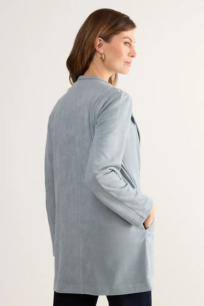 Tapado Mujer liso de suede Celeste