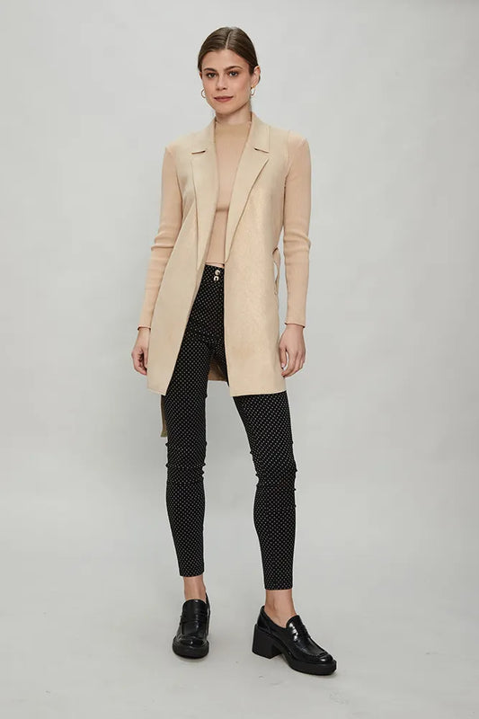 Trench Mujer Sin Mangas Beige