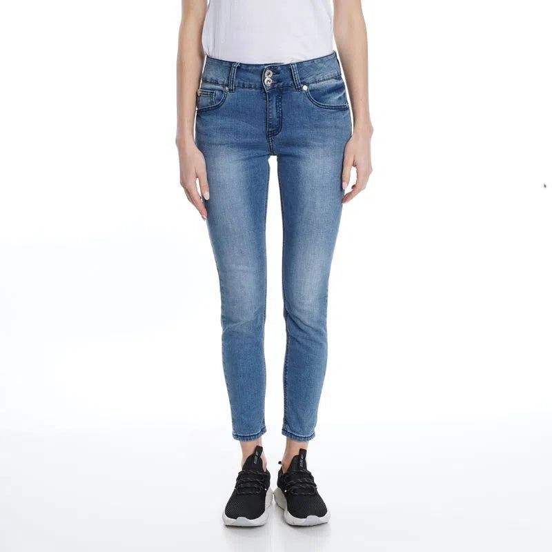 Jeans Mujer Candice Tiro Medio Pretina Ancha