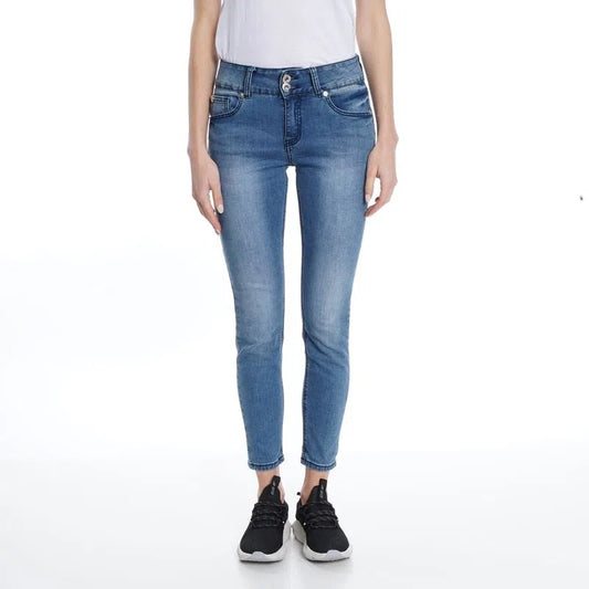 Jeans Mujer Kylie Tiro Alto Bordado En Bolsillos