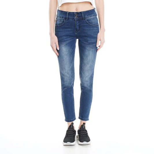 Jeans Mujer Candice Tiro Medio Azul Oscuro