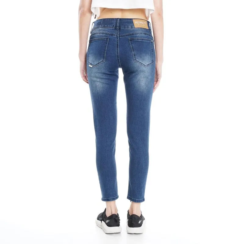 Jeans Mujer Candice Tiro Medio Azul Oscuro