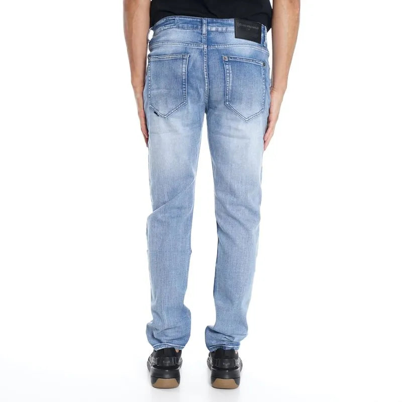 Jeans Hombre Vintage New Slim Azul Medio Cinco Bolsiilos