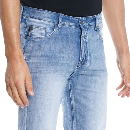 Jeans Hombre Vintage New Slim Azul Medio Cinco Bolsiilos