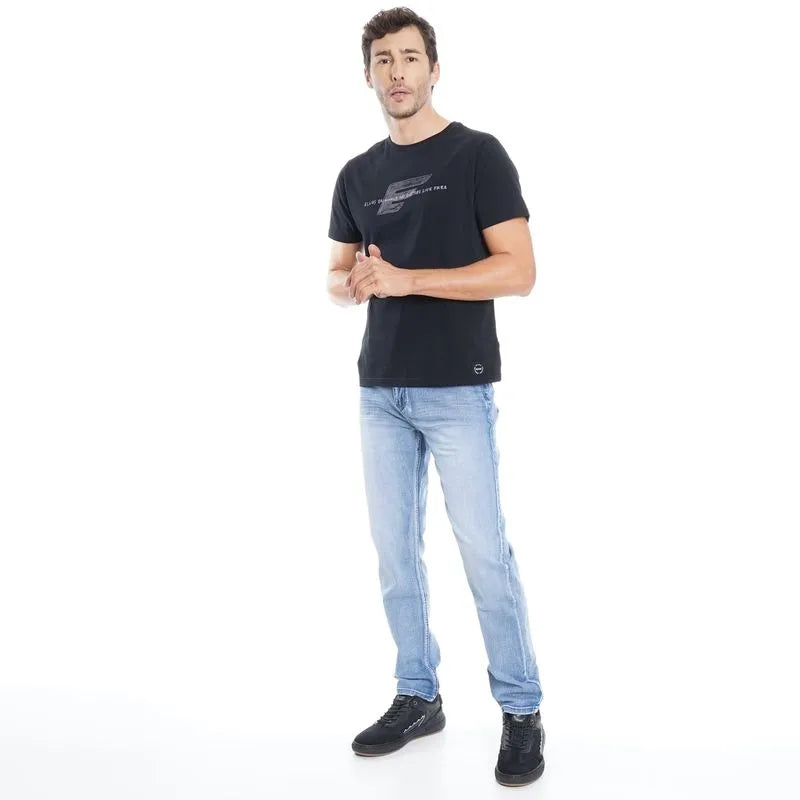 Jeans Hombre Vintage New Slim Azul Medio Cinco Bolsiilos