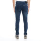 Jeans Hombre Blue Storm Skinny Cropped Tiro Medio Cinco Bolsillos