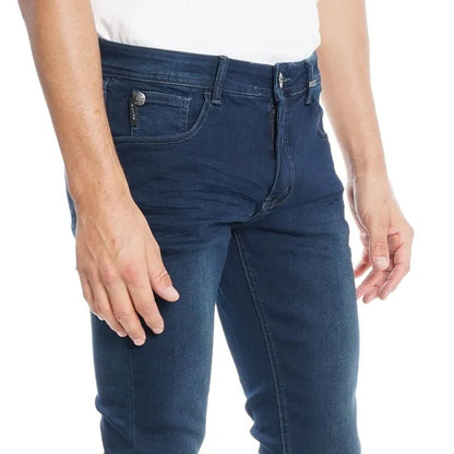 Jeans Hombre Blue Storm Skinny Cropped Tiro Medio Cinco Bolsillos