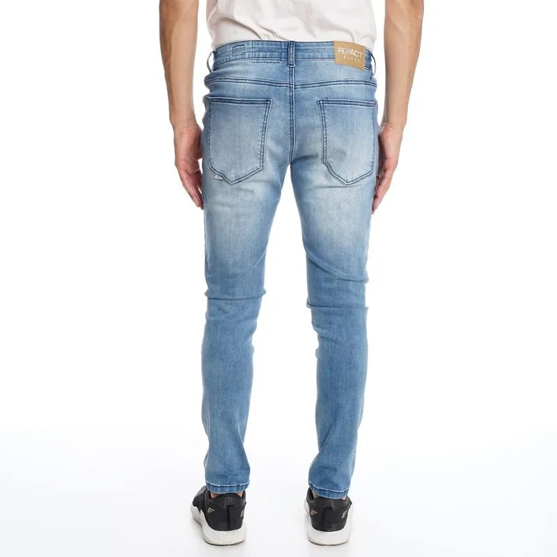 Jeans New Skinny Tiro Bajo Med Blue React