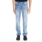 Jeans Hombre Straight Basic Mid Blue Cinco Bolsillo