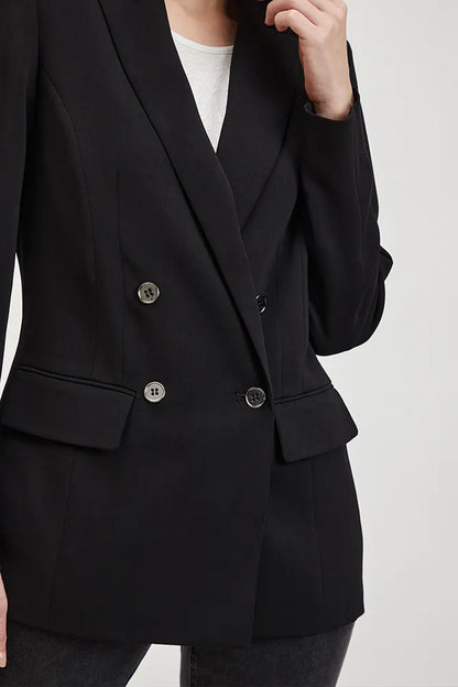 Blazer Mujer Cruzado Negro