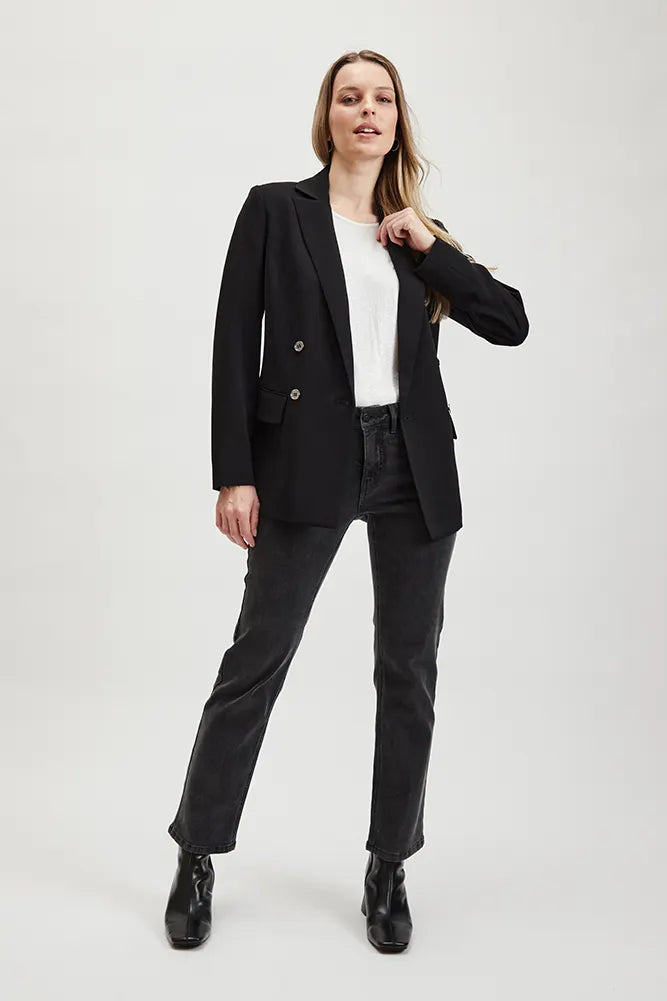 Blazer Mujer Cruzado Negro