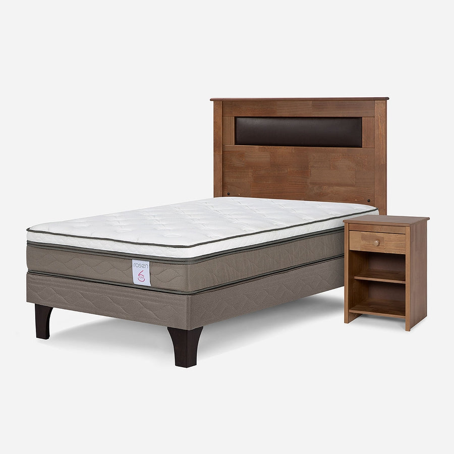 Cama New Style 6 de 1,5 Plazas + Muebles Ferrara Chocolate