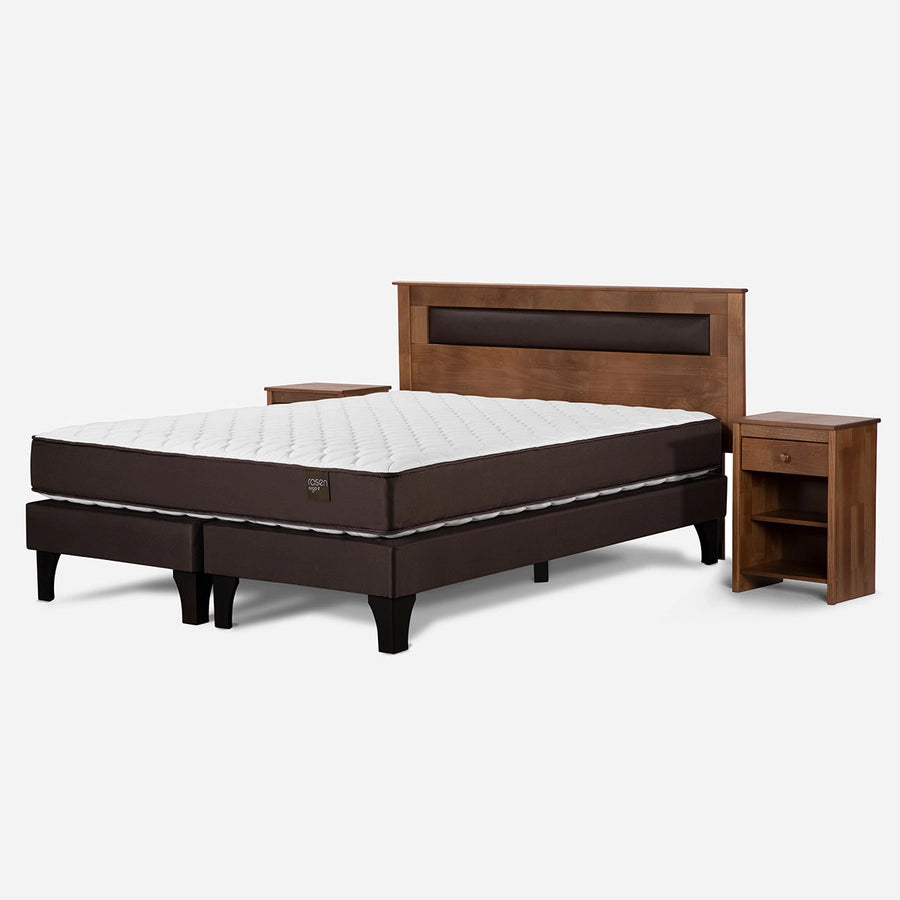 Cama Ergo T New 2 Plazas + Muebles Ferrara