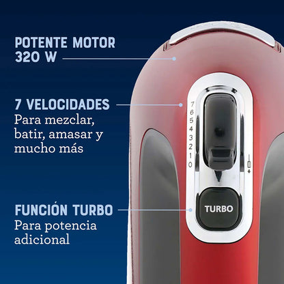 Batidora de mano Oster® 7 velocidades + función turbo