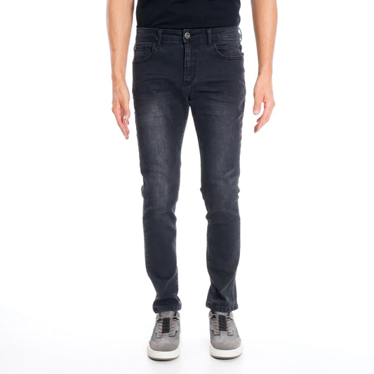 Jeans Hombre Slim Tiro Medio Black Five Pockets Basic