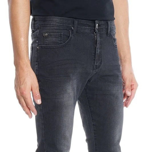 Jeans Hombre Slim Tiro Medio Black Five Pockets Basic