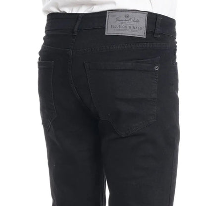 Pantalón Slim Tiro Medio Denim Negro Con Lycra