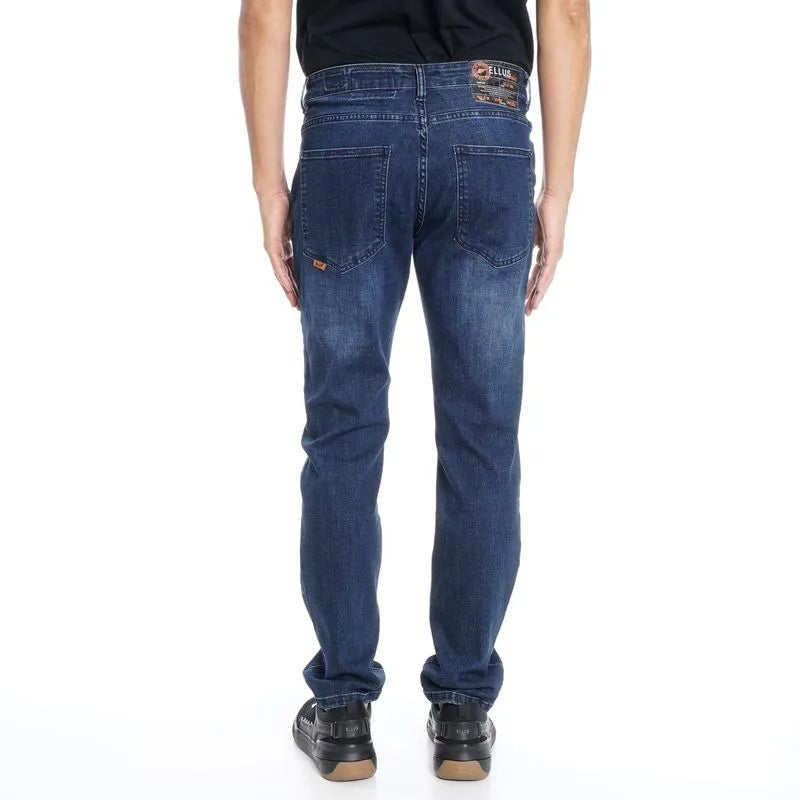 Jeans Hombre Slim Tiro Medio Dark