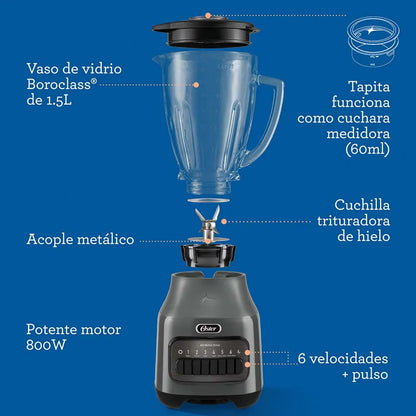 Licuadora Oster Blstpeg- gpb 6 Velocidades Pulso 800W