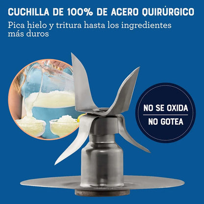 Licuadora con vaso de vidrio y 6 velocidades más pulso