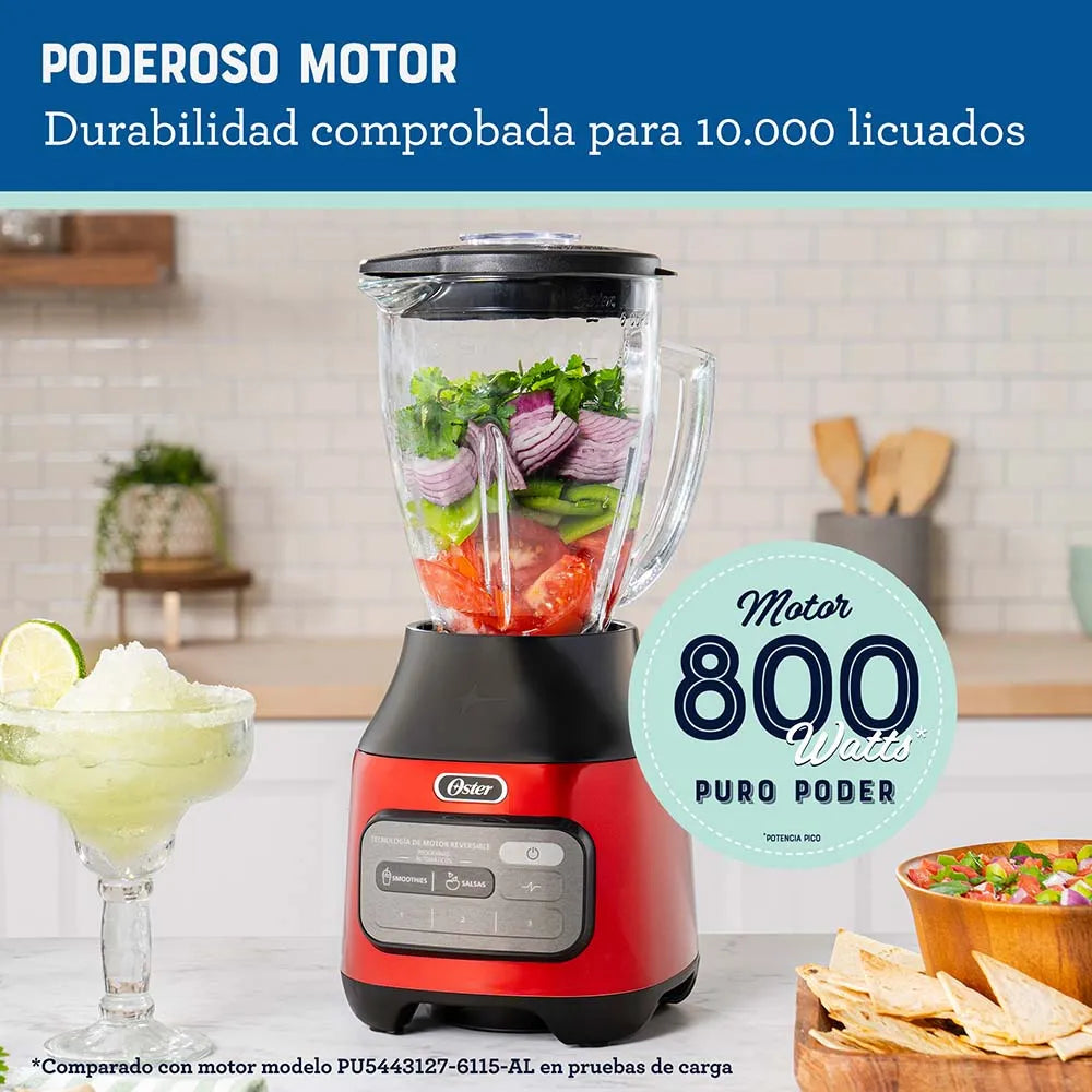 Licuadora Oster® con tecnología reversible y 3 velocidades más pulso