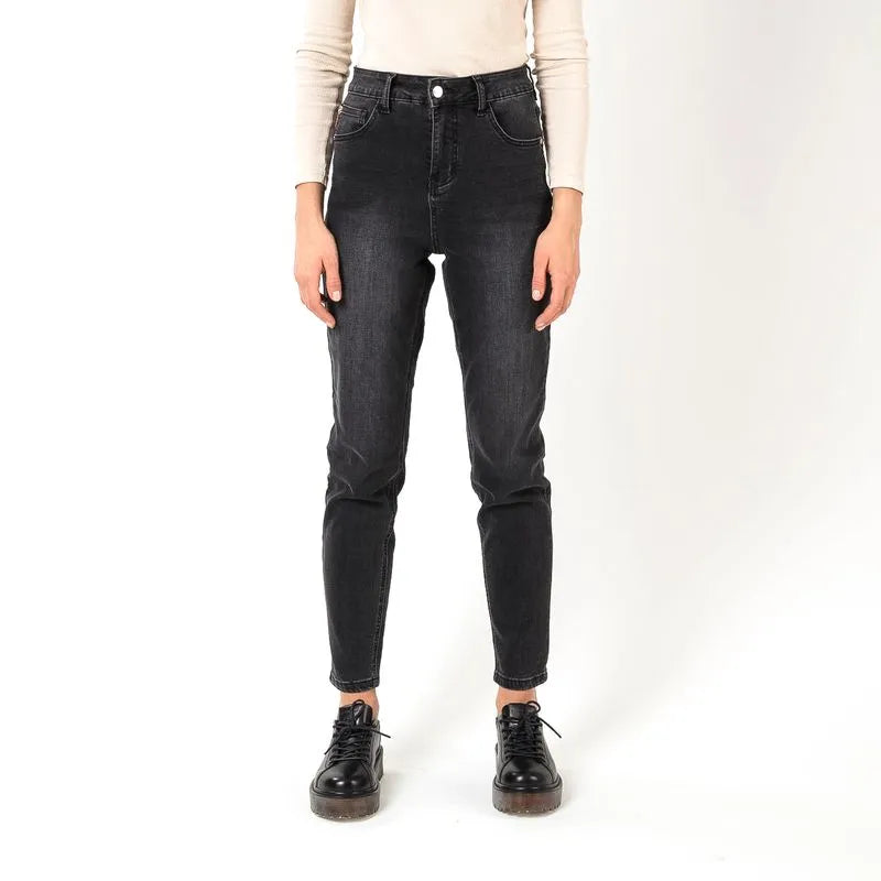 Jeans Mujer Tiro Ultra Alto Dark Gray