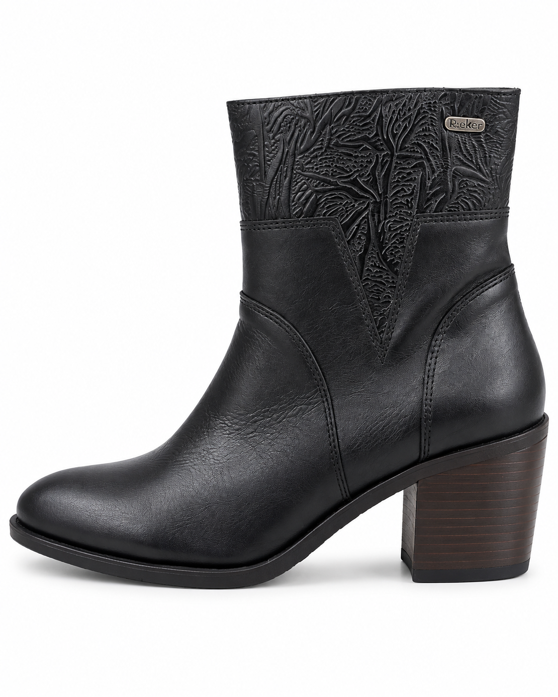 Botin Mujer Cuero Negro