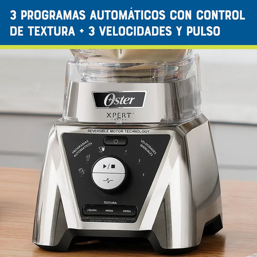 Licuadora Xpert Series™ niquelada con control de textura y un Blend