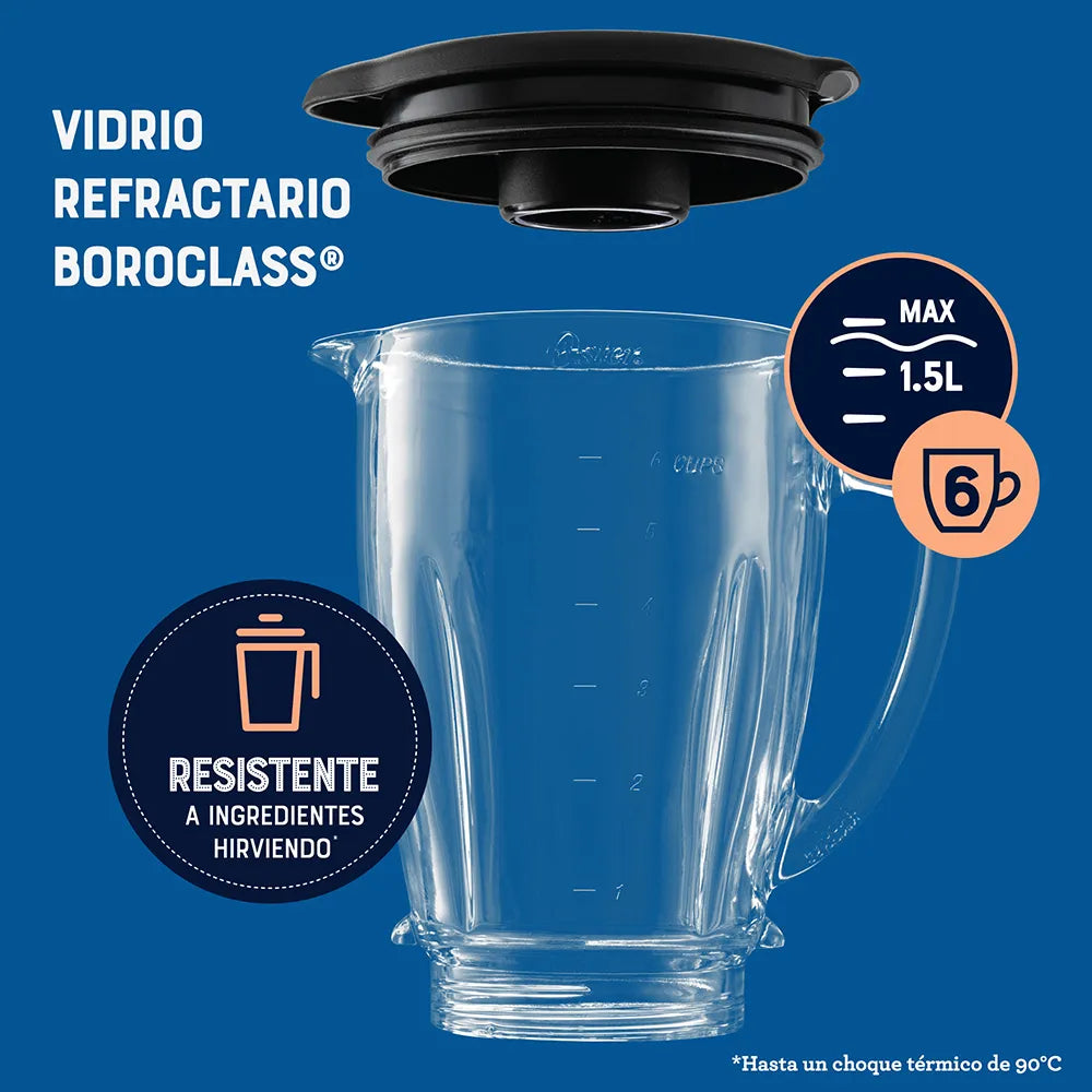 Licuadora Oster® 2 velocidades más pulso y vaso de vidrio