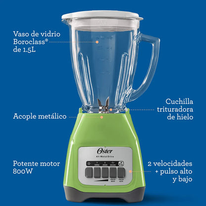 Licuadora Oster® BLSTKAGKPB 2 velocidades y vaso de vidrio