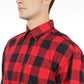 Camisa Hombre M/L Check Black + Red