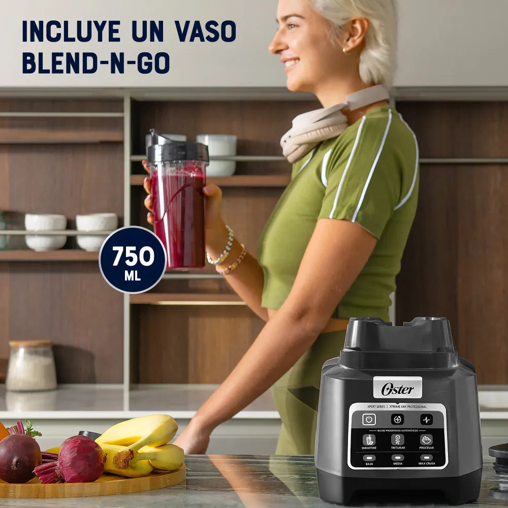 Licuadora Profesional Oster® XTREME MIX con iBLEND y MAX CRUSH con Tecnología Reversible, Vaso